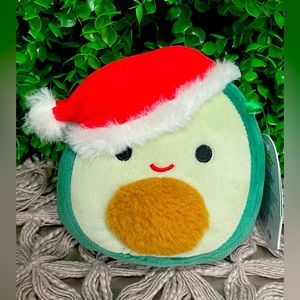 NWT 5” Austin the Avocado Wearing Santa Hat Squishmallow — Holiday Collection